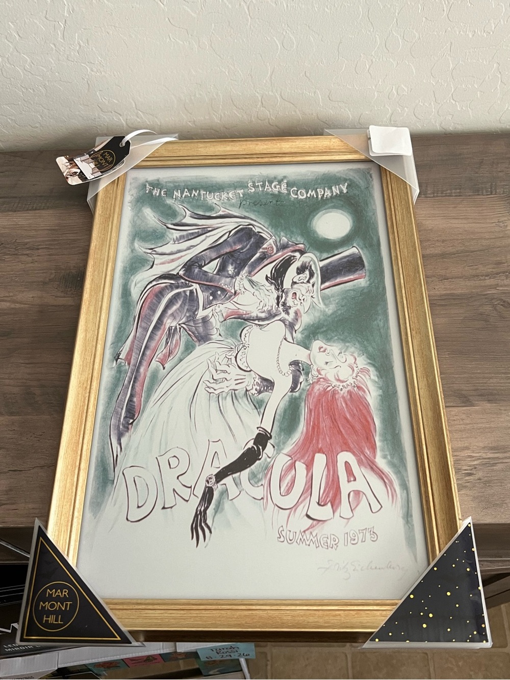 The Nantucket Stage Company Dracula Summer 1975Halloween Glass Framed Wall Art